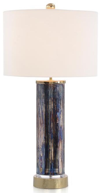 John Richard Lighting JONR JRL 10331 Sapphire and Gold Glaze Table Lamp Jacksonville Furniture Mart Table Lamps